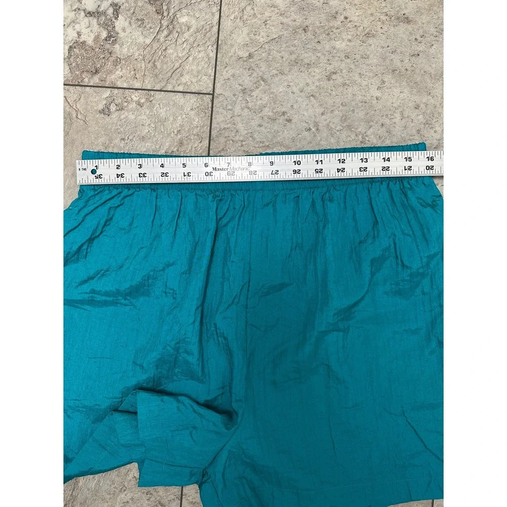 The Body Co Vintage Teal Blue Athletic Shorts Elastic Waist 90s Sportswear READ‎